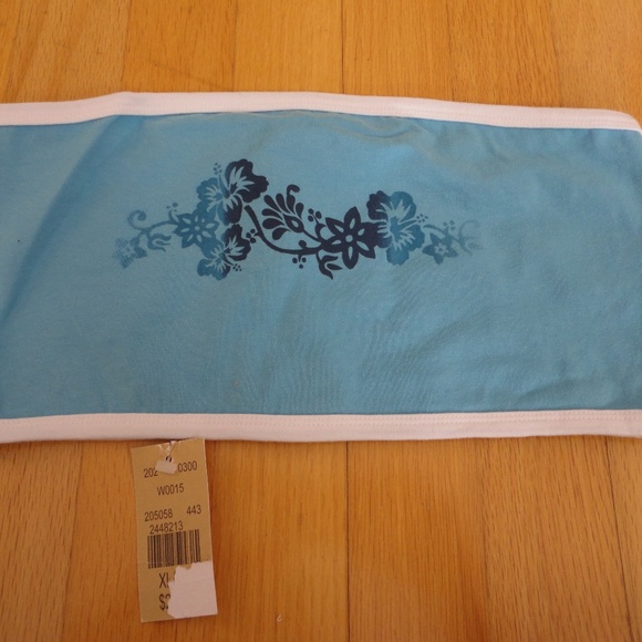 Jacob Bandeau Top Blue Graphic Floral Print XL NWT - Picture 1 of 6